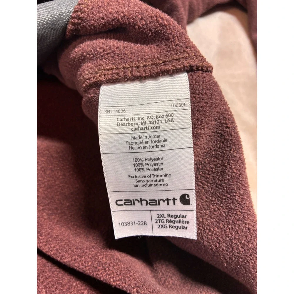 Carhartt Dalton Half Zip Fleece Pullover Mens 2XL Dark Red Gorpcore Utility